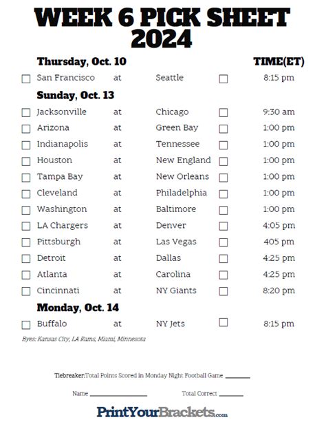 nfl week 6 picks 2023